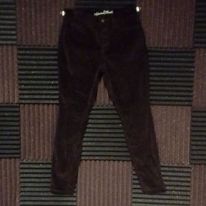 Women's high rise skinny suede? pants, size 4/27R, great condition,  dark brown